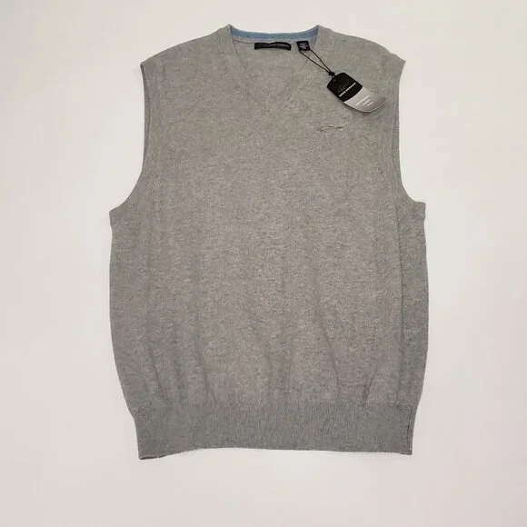 Greg Norman Golf Sweater Vest Men's Size Large Sleeveless Grey Preppy Career - Picture 15 of 16
